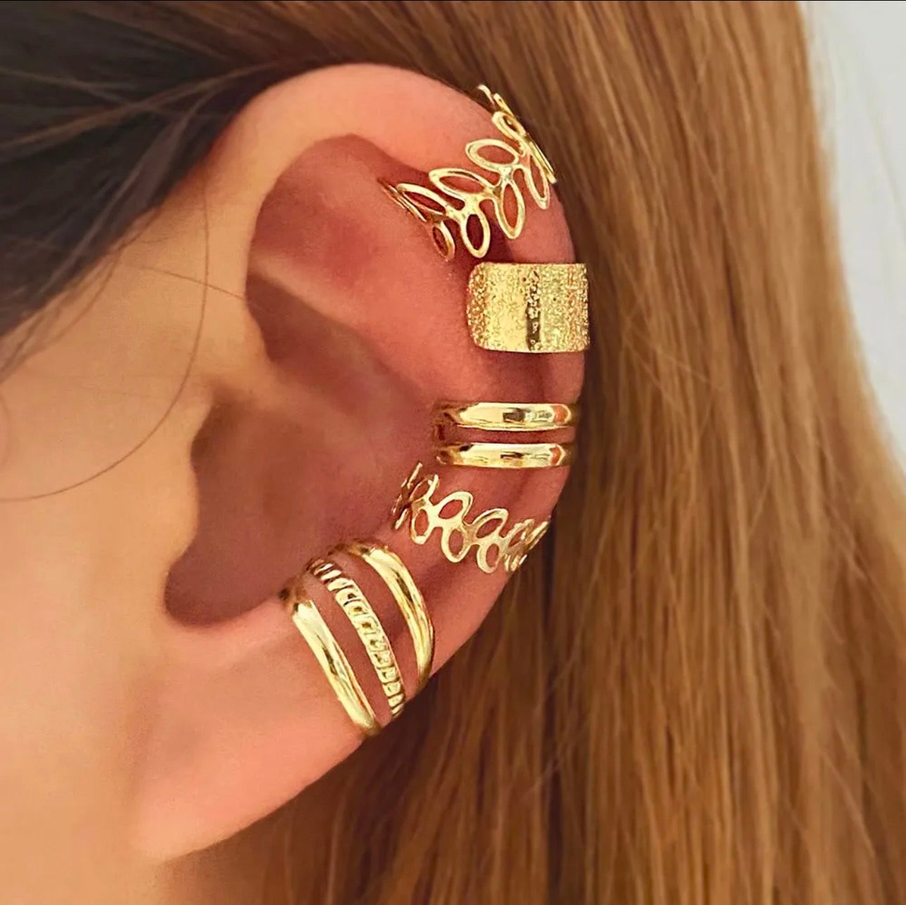 Gold Ear Cuff and Ring Set