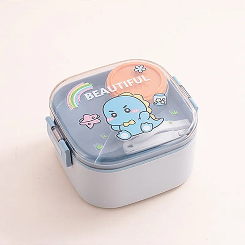 820ml Cartoon Stainless Steel 304 Lunch Box With Spoon Portable Kids Bento Box Student School Food Container